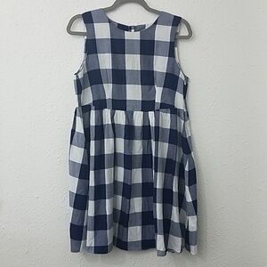 asos US 6 UK 10 navy white buffalo Plaid dress